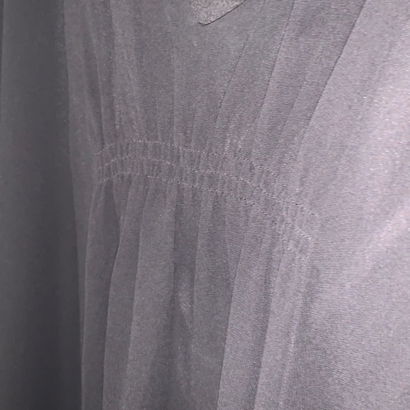 Zara Black V-Neck Cape Style Gathered Flowy Dress - Picture 11 of 14